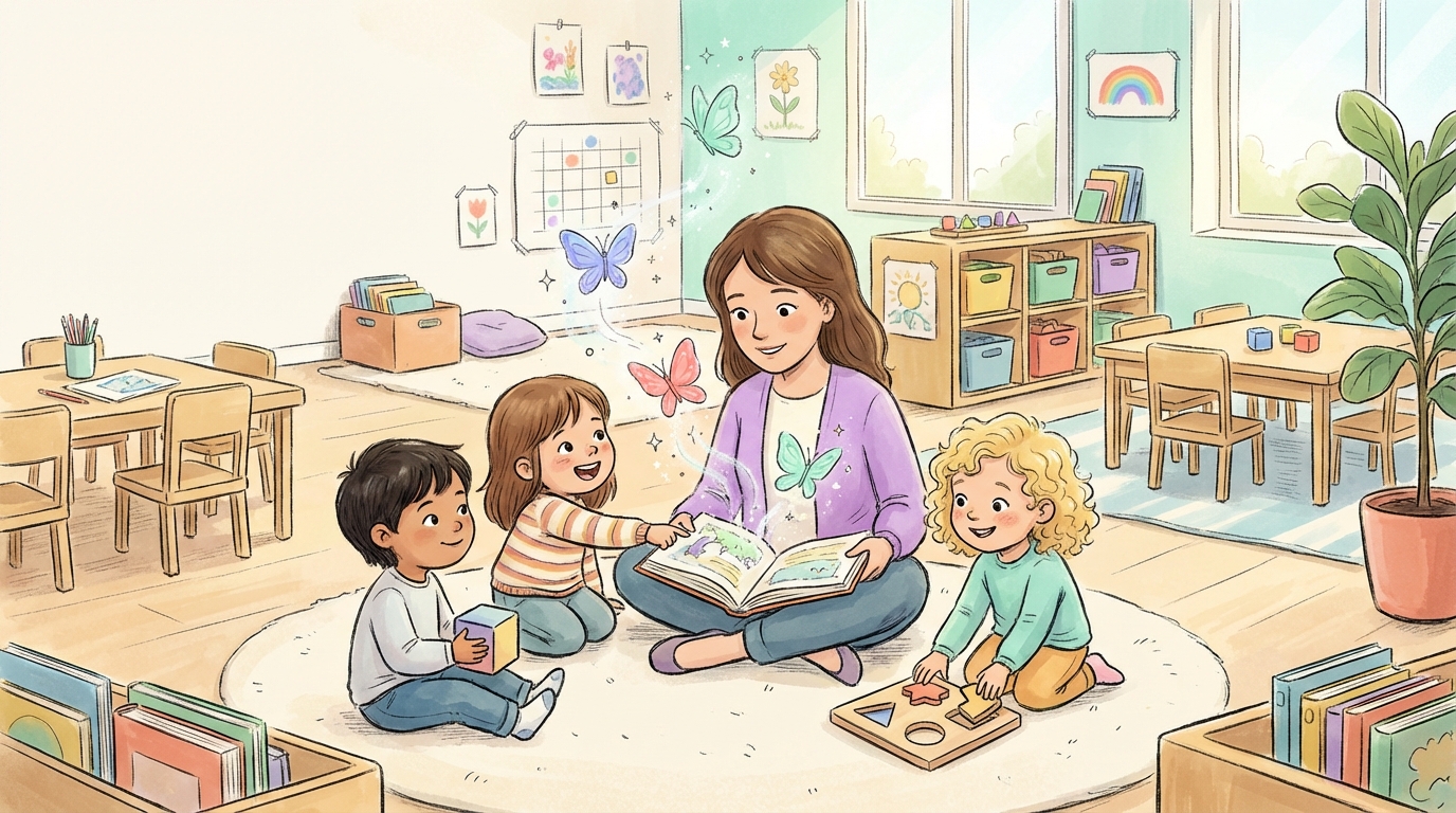 Gruppensetting zur Vorbereitung für den Kindergarten